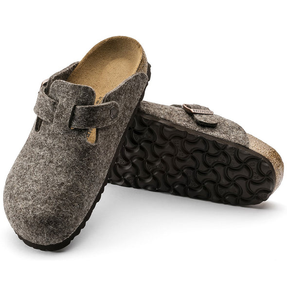 Birkenstock 0160583 Boston Wool Cacao Grey Slippers