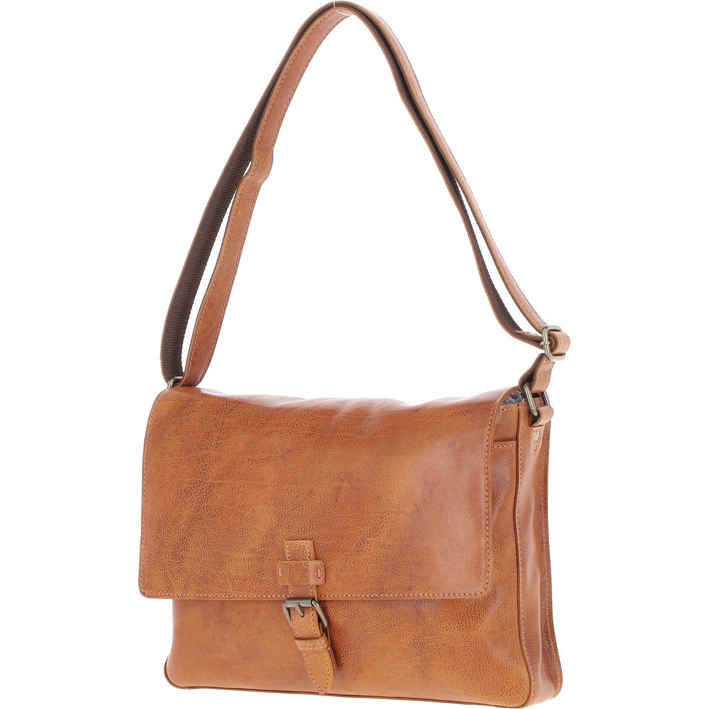 Ashwood Leather David Tan Large Leather Messenger Bag
