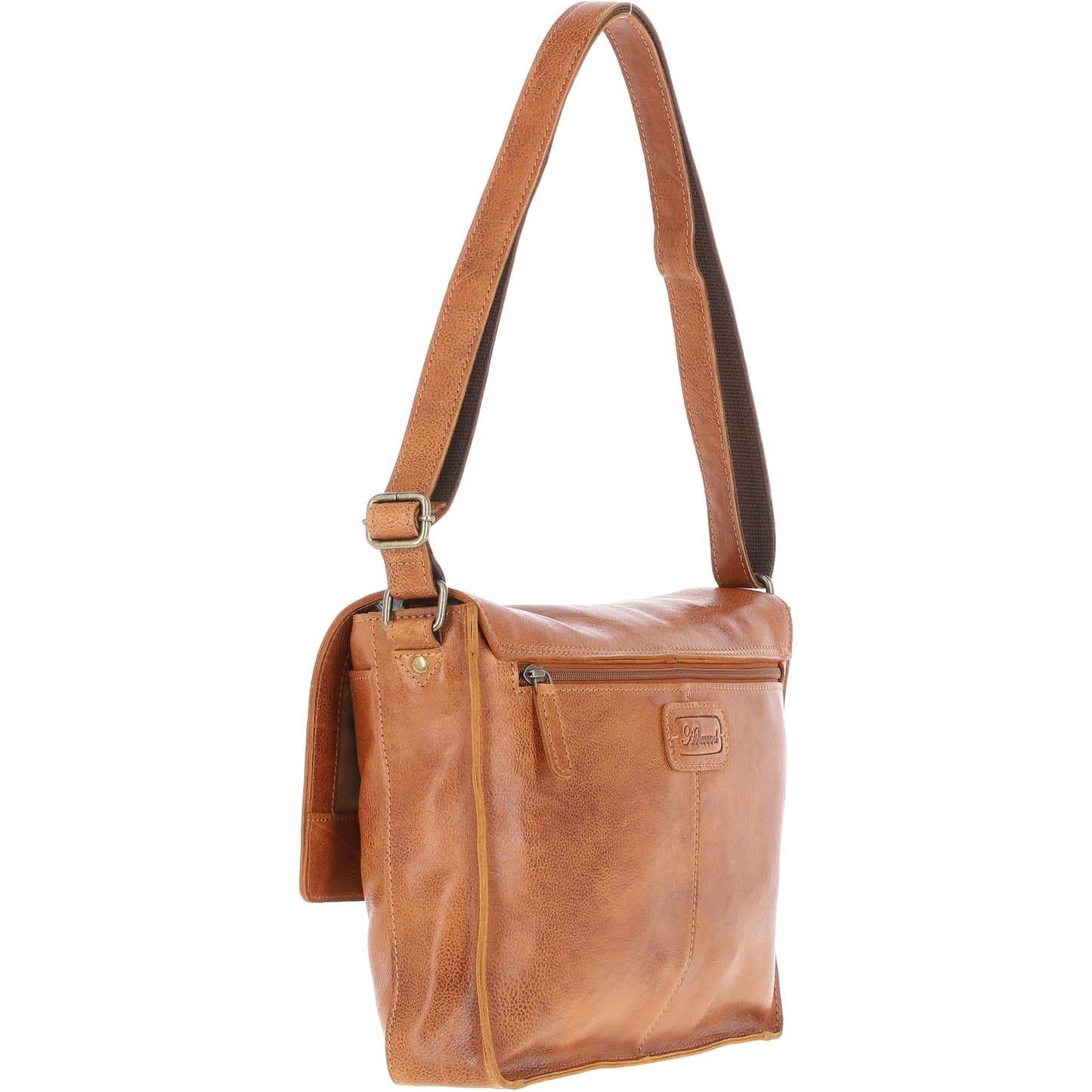 Ashwood Leather David Tan Large Leather Messenger Bag