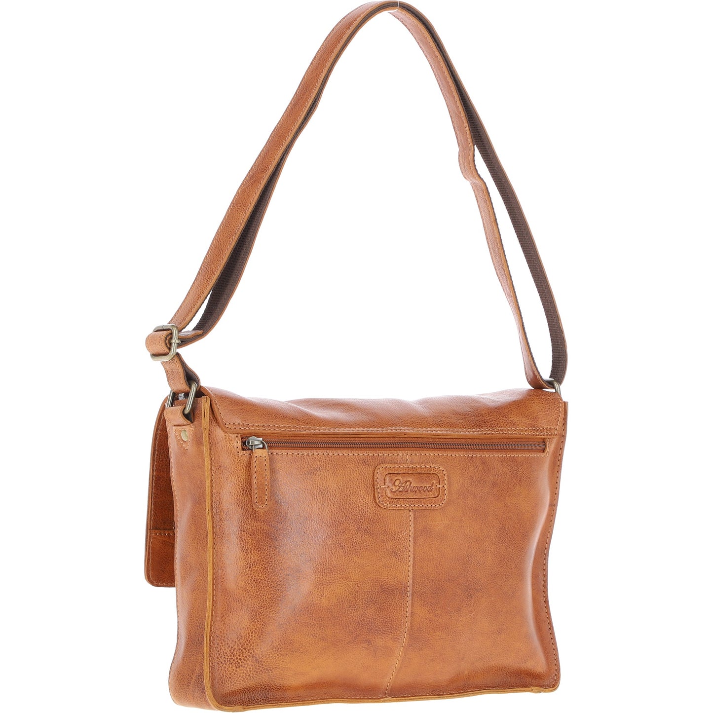 Ashwood Leather David Tan Large Leather Messenger Bag