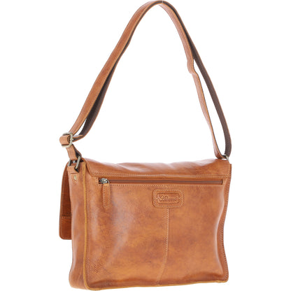 Ashwood Leather David Tan Large Leather Messenger Bag