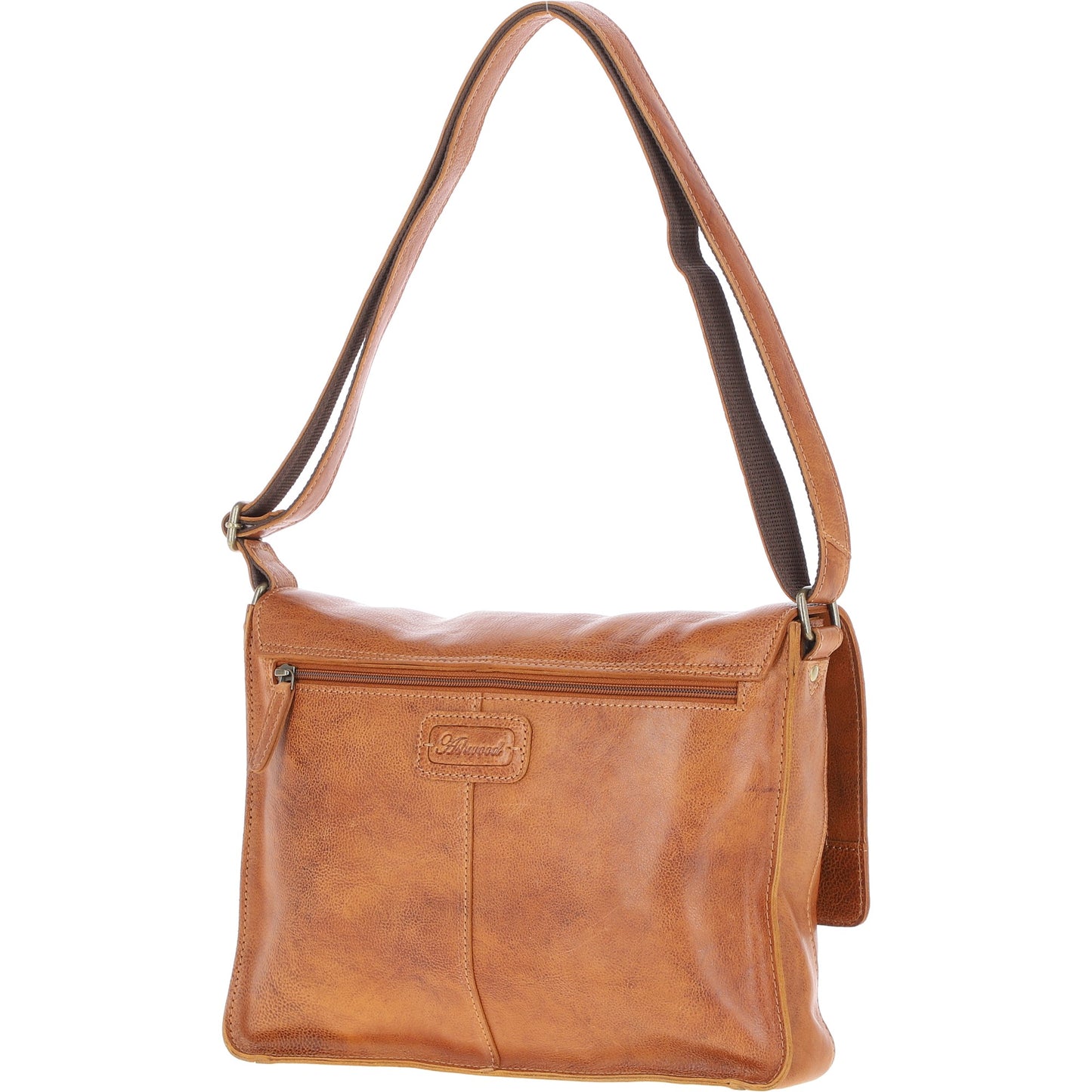 Ashwood Leather David Tan Large Leather Messenger Bag