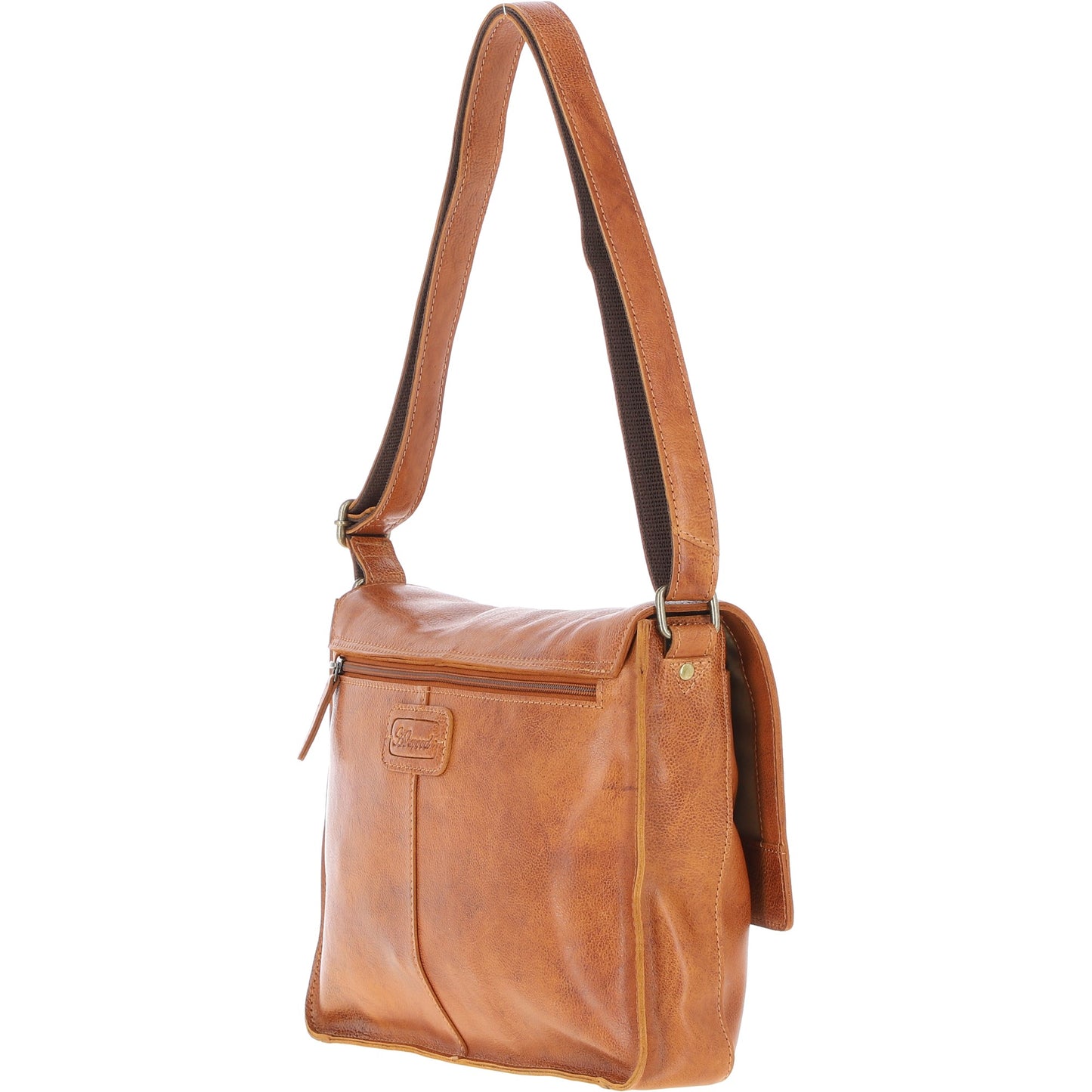 Ashwood Leather David Tan Large Leather Messenger Bag