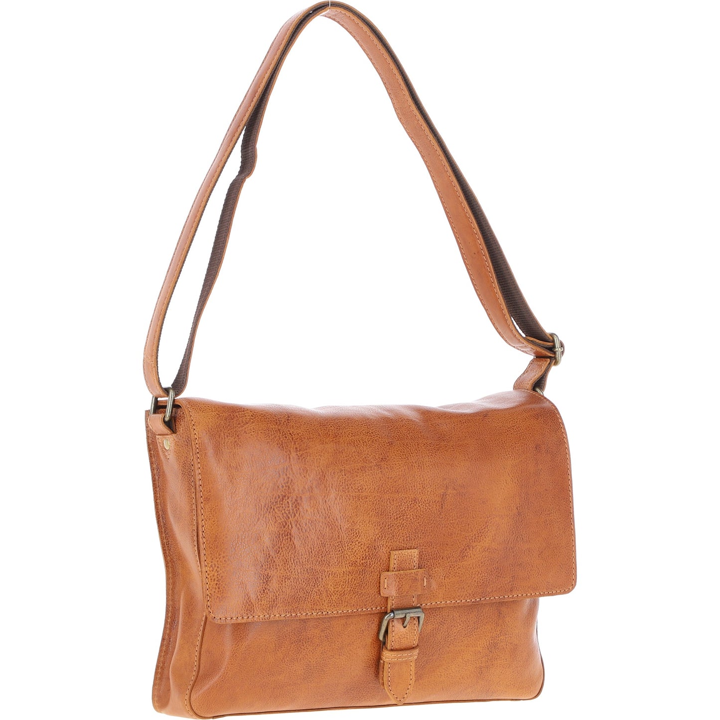 Ashwood Leather David Tan Large Leather Messenger Bag