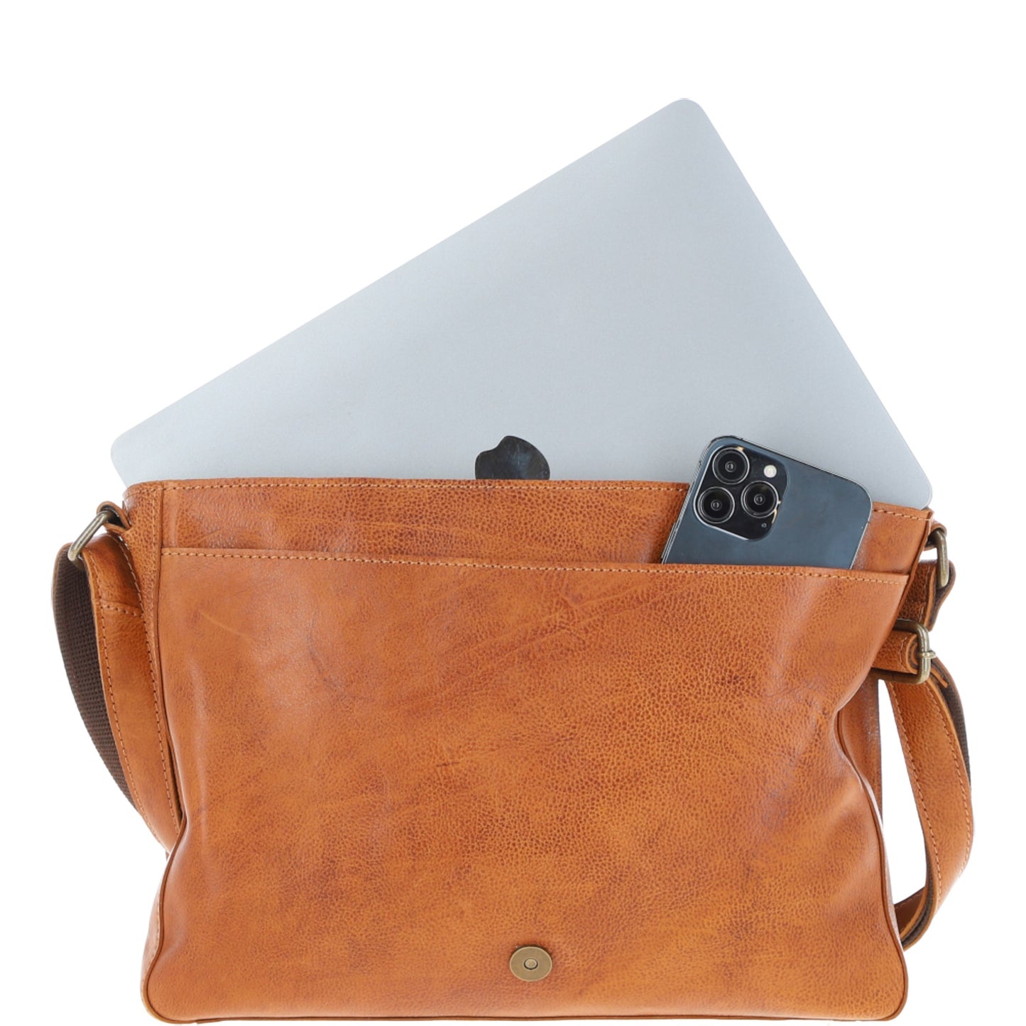 Ashwood Leather David Tan Large Leather Messenger Bag