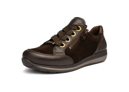 Ara 12-64587 23 Osaka Highsoft Cacao Moro Mocca Brown Suede H Fit Trainers