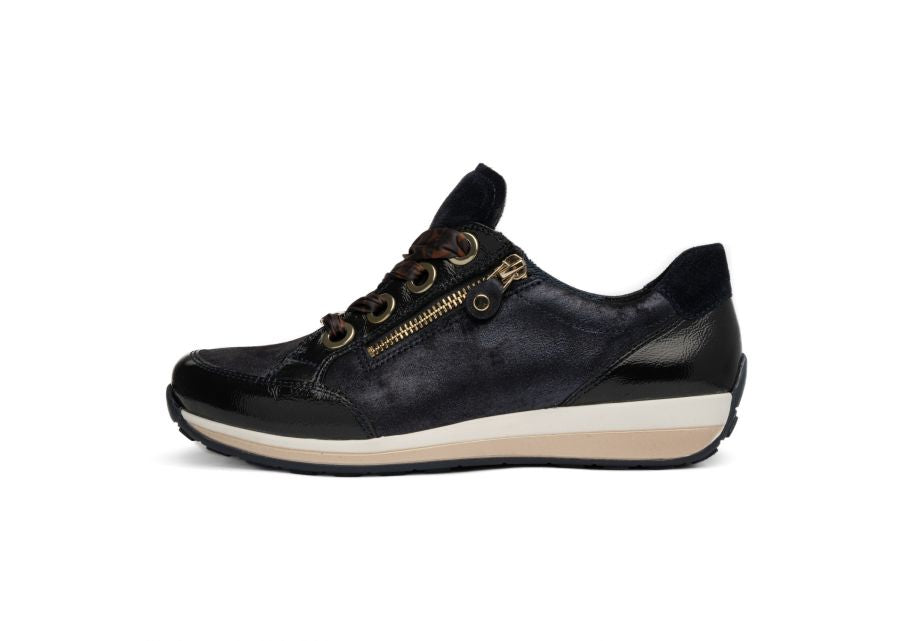 Ara 12-64587 16 Osaka Highsoft Navy Suede with Foil H Fit Trainers