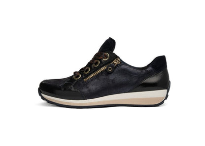 Ara 12-64587 16 Osaka Highsoft Navy Suede with Foil H Fit Trainers