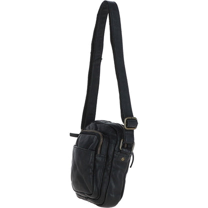 Ashwood Leather Fin Leather Black Small Body Bag