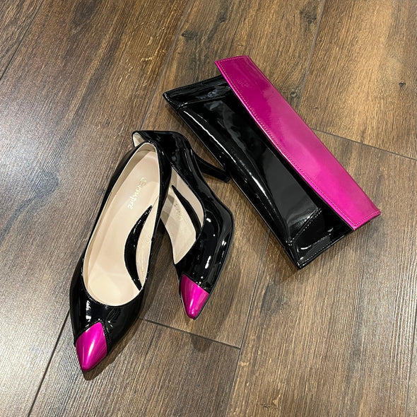 Sempre T1 L/S Fushia/Black Formal Clutch Bag