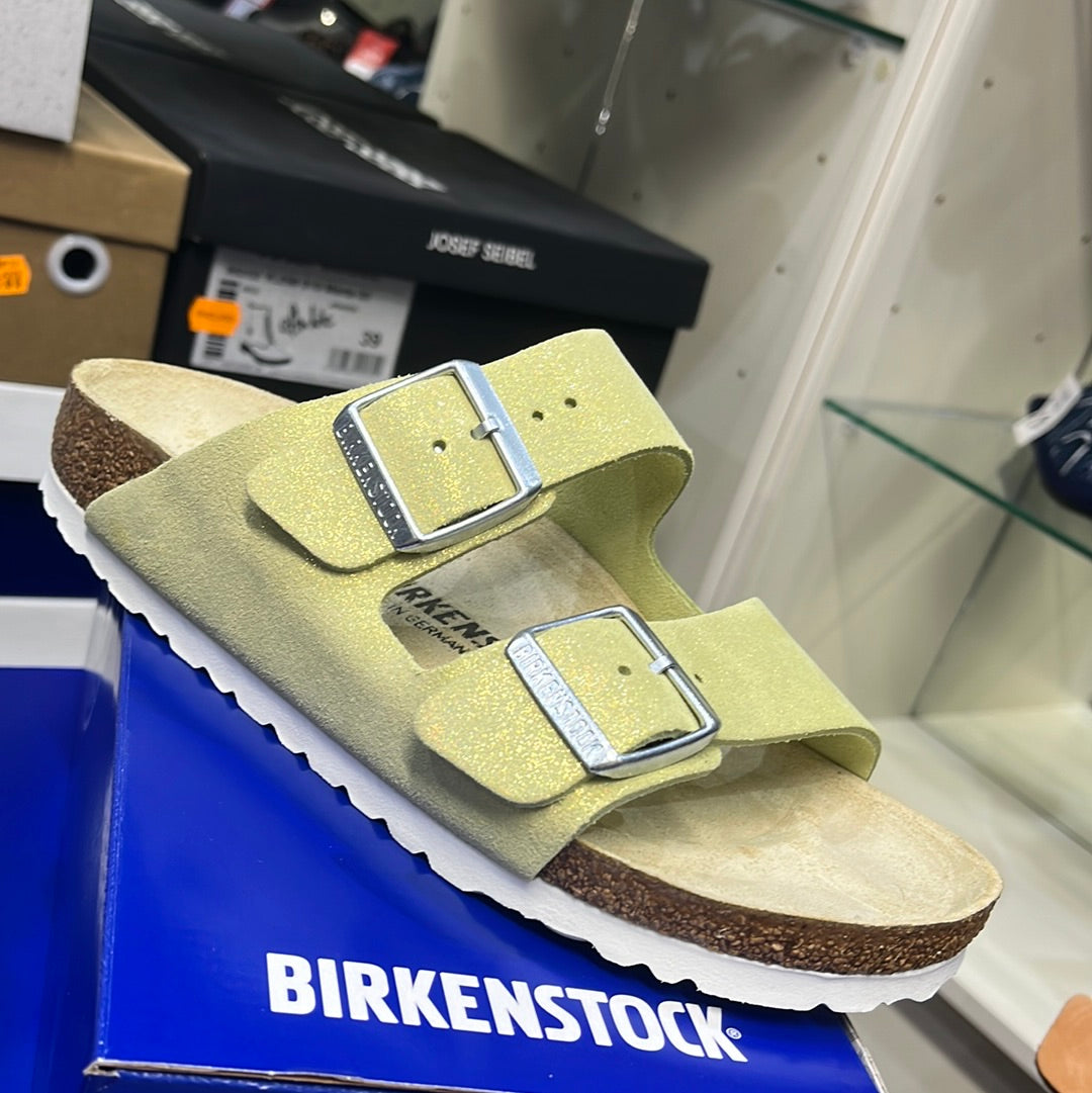 Birkenstock 1024201 Arizona Shimmering Popcorn Lime Sandals