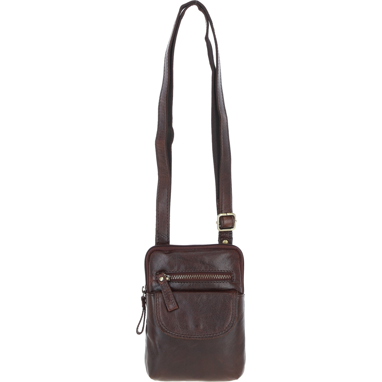 Ashwood Leather G-11 Brandy Crossbody Bag
