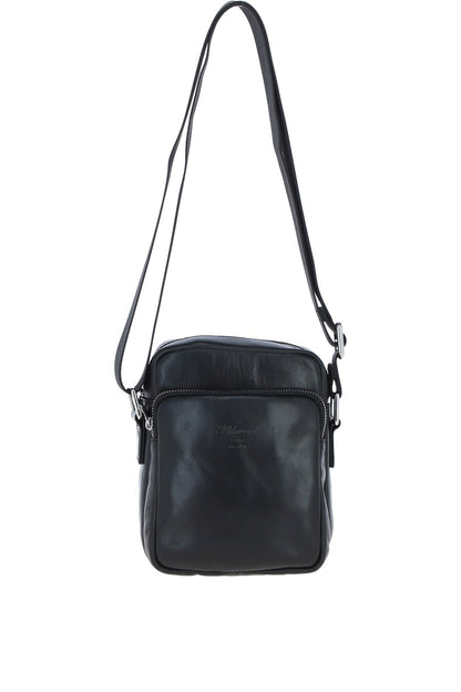Ashwood Leather PL-43 Black Leather Cross Body Bag