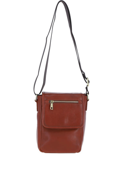 Ashwood Leather PL-44 Tan Leather Cross Body Bag