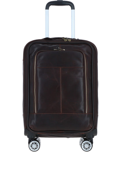 Ashwood Leather PL-52 Temponada Brown Cabin Trolley Bag