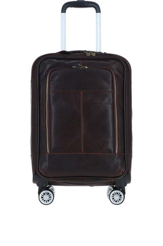 Ashwood Leather PL-52 Temponada Brown Cabin Trolley Bag