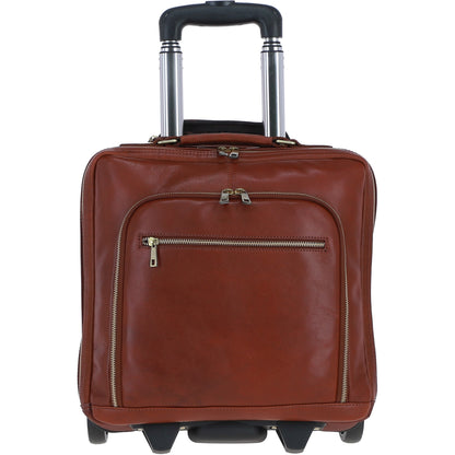 Ashwood Leather PL-51 Tan Leather Business Trolley