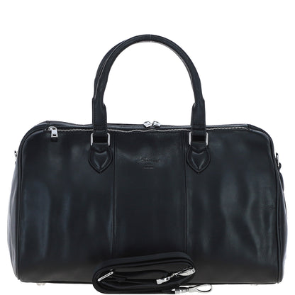 Ashwood Leather PL-47 Black Leather Weekender Bag