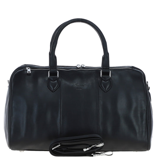 Ashwood Leather PL-47 Black Leather Weekender Bag