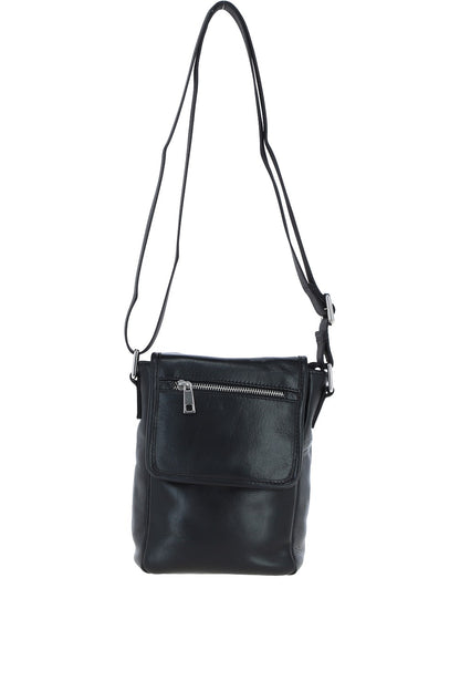 Ashwood Leather PL-44 Black Leather Cross Body Bag