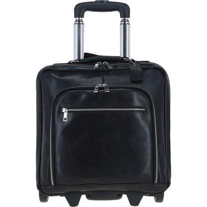 Ashwood Leather PL-51 Black Leather Business Trolley