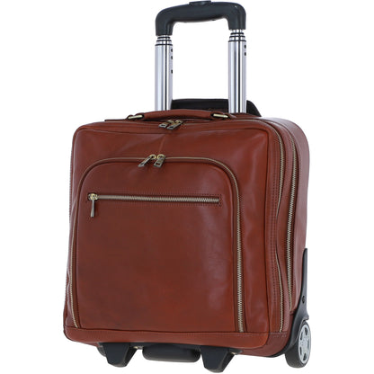 Ashwood Leather PL-51 Tan Leather Business Trolley