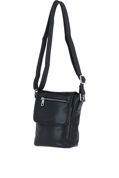Ashwood Leather PL-44 Black Leather Cross Body Bag