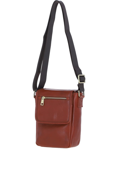 Ashwood Leather PL-44 Tan Leather Cross Body Bag