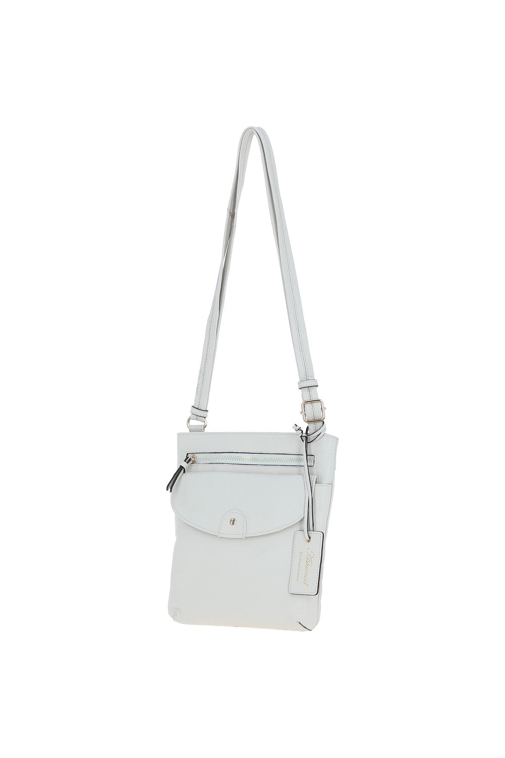 Ashwood Leather CB-5 White Crossbody Bag