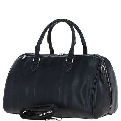 Ashwood Leather PL-47 Black Leather Weekender Bag