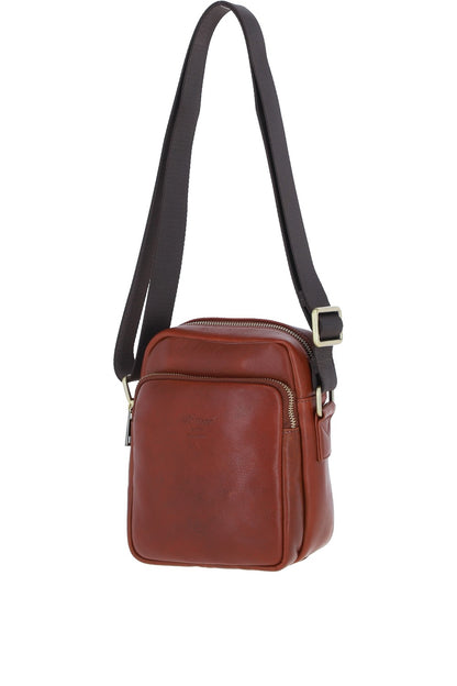 Ashwood Leather PL-43 Tan Leather Cross Body Bag