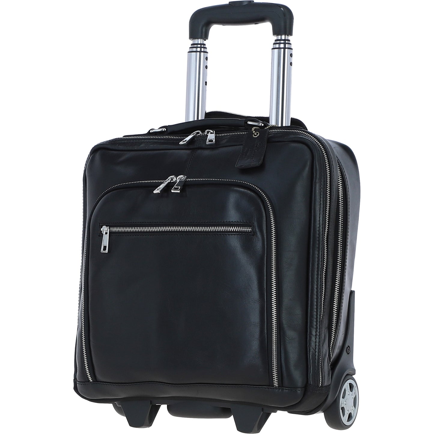 Ashwood Leather PL-51 Black Leather Business Trolley