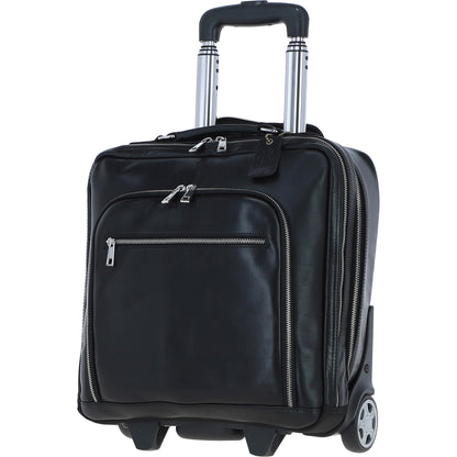 Ashwood Leather PL-51 Black Leather Business Trolley