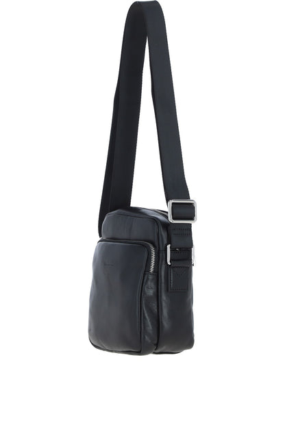 Ashwood Leather PL-43 Black Leather Cross Body Bag