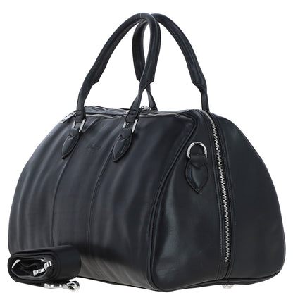 Ashwood Leather PL-47 Black Leather Weekender Bag