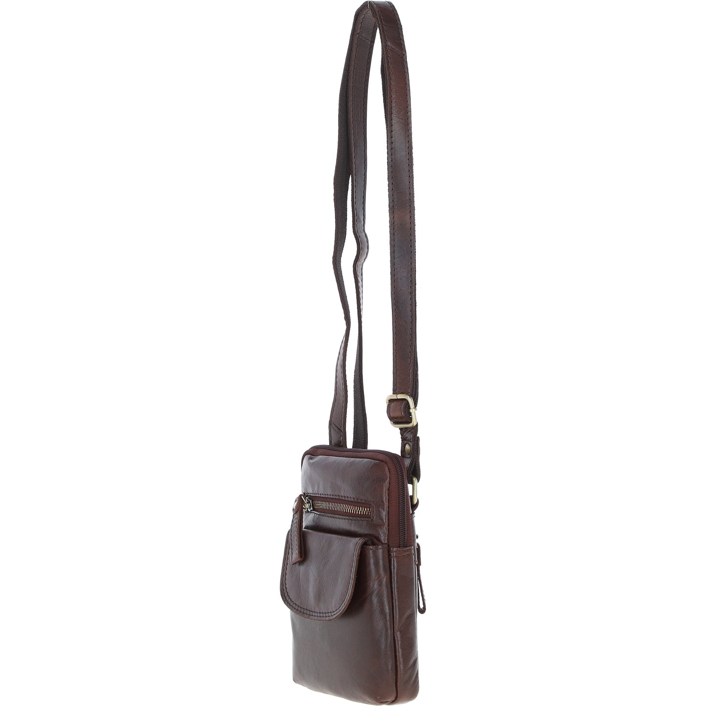 Ashwood Leather G-11 Brandy Crossbody Bag