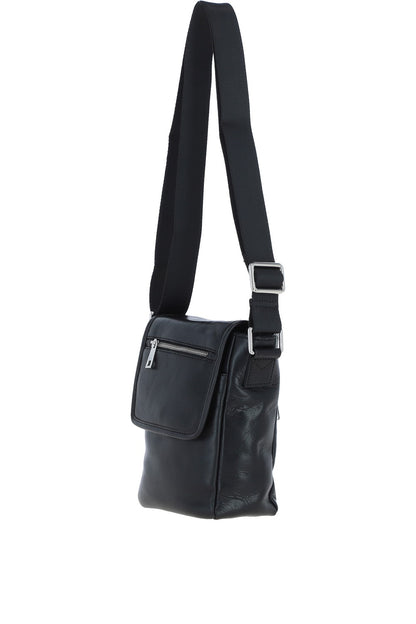 Ashwood Leather PL-44 Black Leather Cross Body Bag