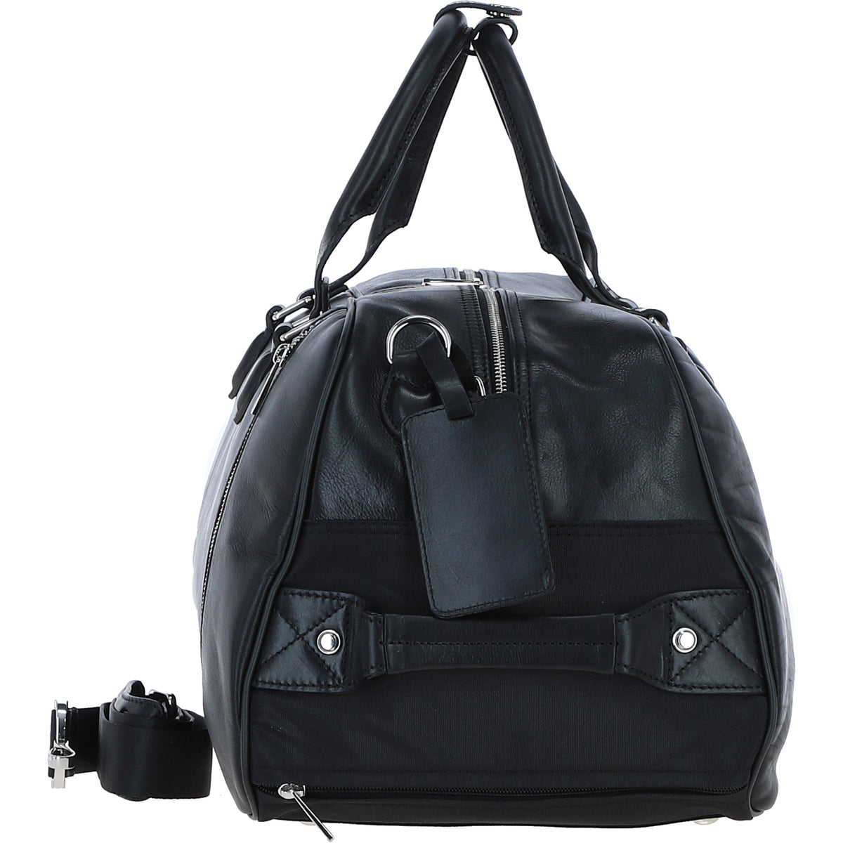 Ashwood Leather PL-50 Black Leather Duffel Trolley Bag
