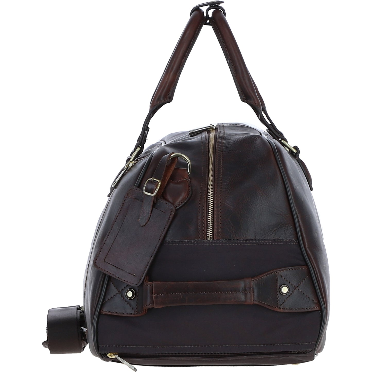 Ashwood Leather PL-50 Brown Leather Duffel Trolley Bag