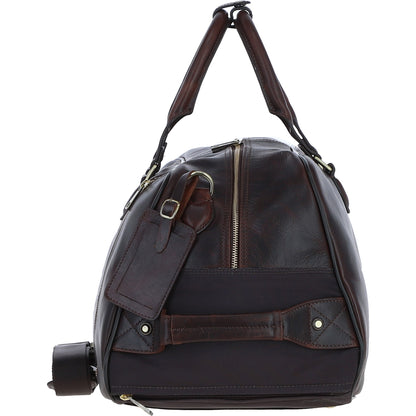 Ashwood Leather PL-50 Brown Leather Duffel Trolley Bag