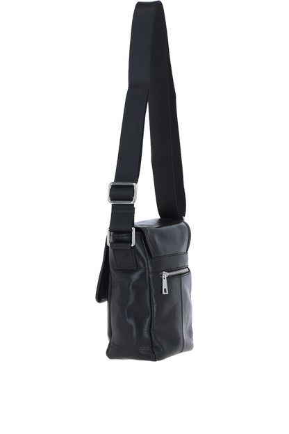 Ashwood Leather PL-44 Black Leather Cross Body Bag