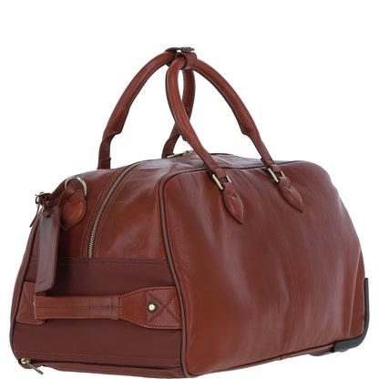 Ashwood Leather PL-50 Tan Leather Duffel Trolley Bag