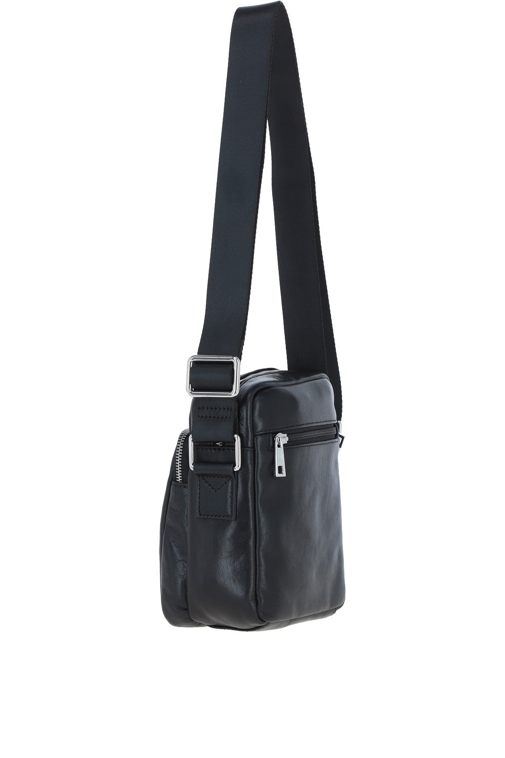 Ashwood Leather PL-43 Black Leather Cross Body Bag
