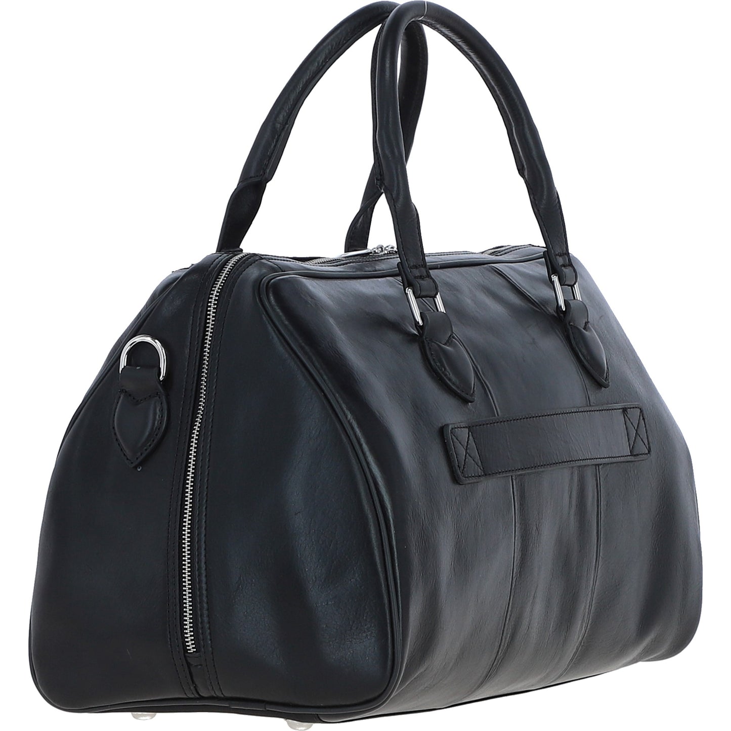 Ashwood Leather PL-47 Black Leather Weekender Bag