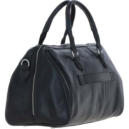 Ashwood Leather PL-47 Black Leather Weekender Bag