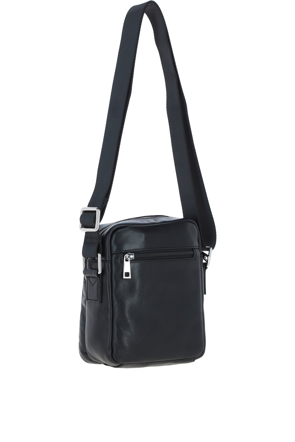 Ashwood Leather PL-43 Black Leather Cross Body Bag
