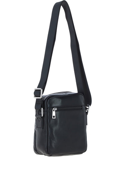 Ashwood Leather PL-43 Black Leather Cross Body Bag