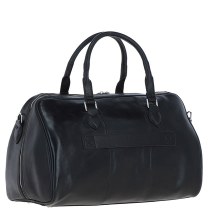 Ashwood Leather PL-47 Black Leather Weekender Bag