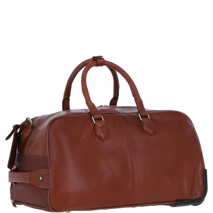 Ashwood Leather PL-50 Tan Leather Duffel Trolley Bag