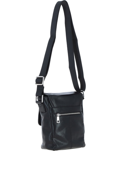 Ashwood Leather PL-44 Black Leather Cross Body Bag